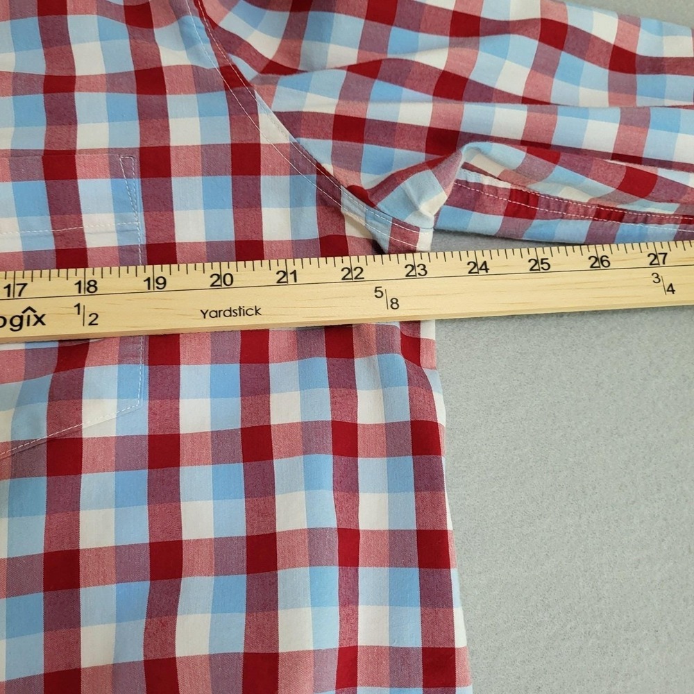 Upcycled Reworked Ruffle Collar Long Sleeve Button Up Oxford Shirt Size L - Picture 9 of 10